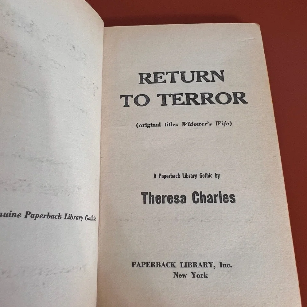 Return to Terror Theresa Charles 1966‎ First Printing Gothic Romance Paperback